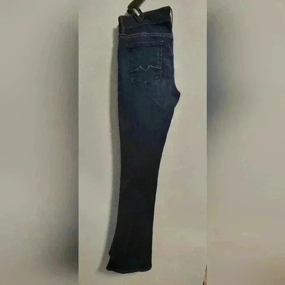 7 For All Mankind Kaylie Low Rise Flare Flared Dark Wash Blue Jeans Size 29 - Picture 4 of 14